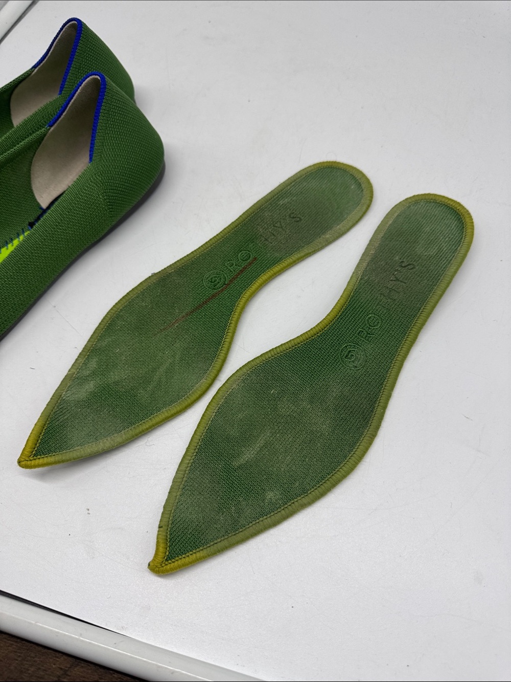 Rothy’s Willow Pointed Toe Flats Green Size 9.5 - Picture 3 of 15